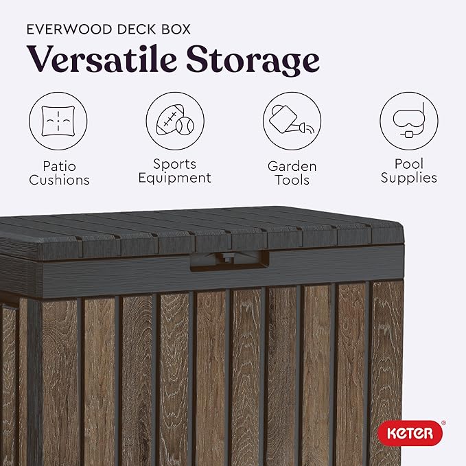 Keter Signature Everwood 50 Gallon Resin Deck Box - Image 2