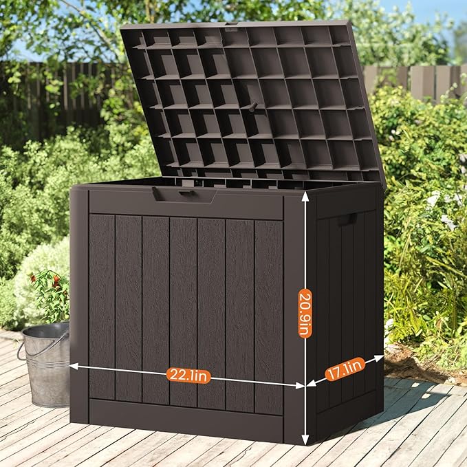 Sweetcrispy Deck Box with 31 Gallon Capacity, Weatherproof Resin Lockable - Image 3