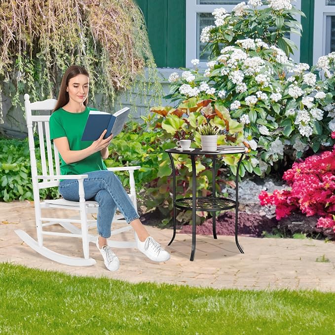 VINGLI Wooden Rocking Chair, Outdoor Chair - Image 7