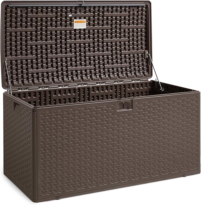 Amazon Basics Outdoor Storage Deck Box, Weather-Resistant, 99 Gallon, - Image 4