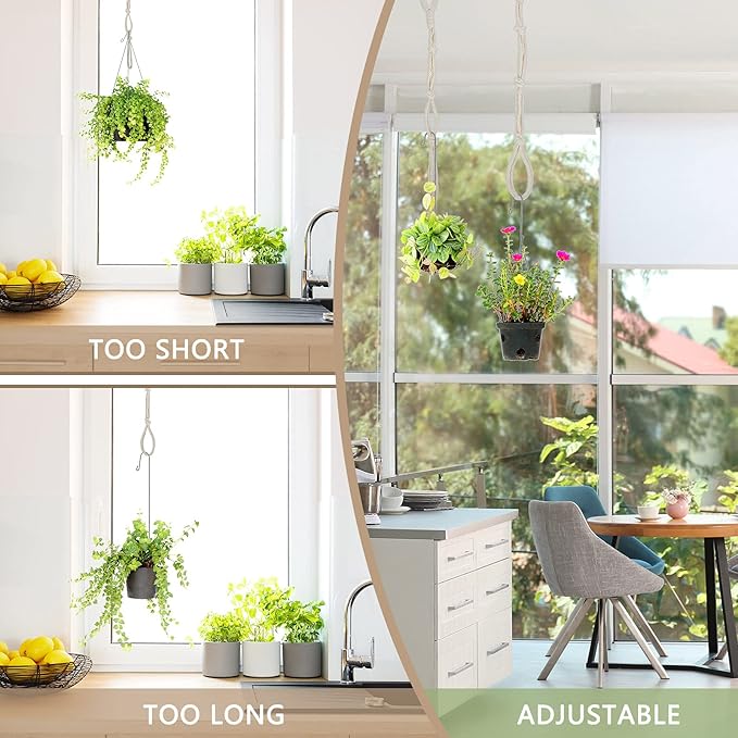 4 Pcs Hanging Plant Extender Macrame Plant Hanger Extender Large Hanging Rope - Image 5
