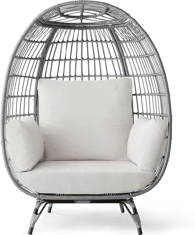 Best Choice Products Wicker Egg Chair, Oversized Indoor Outdoor Lounger by BestChoiceProducts