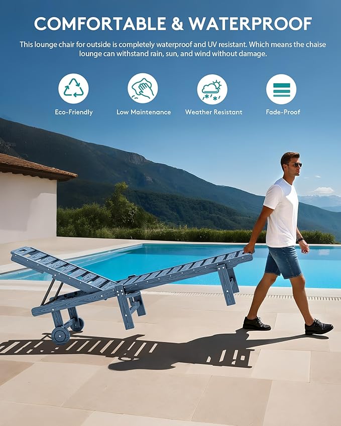 SERWALL Outdoor Chaise Lounge Set of 2 - Image 9