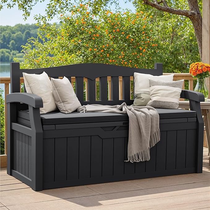 Greesum 80 Gallon Outdoor Storage Bench Deck Box - Image 2
