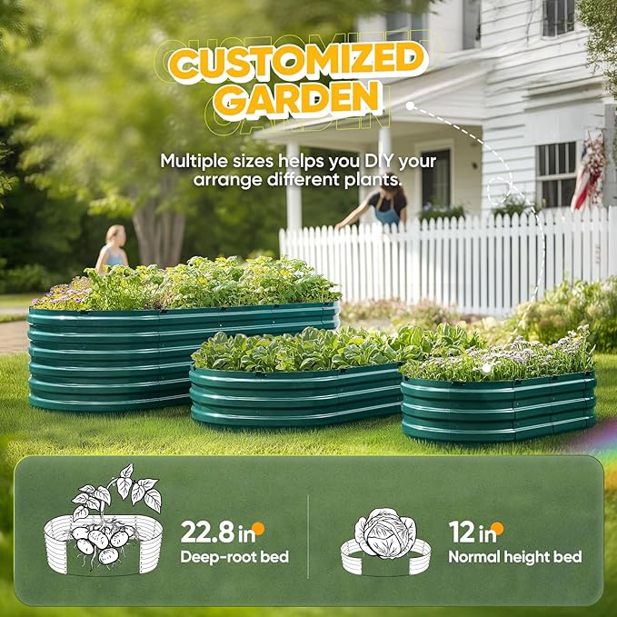 KING BIRD Raised Garden Bed Kit 2025 Upgraded Quick-Setup Galvanized Planter - Image 5