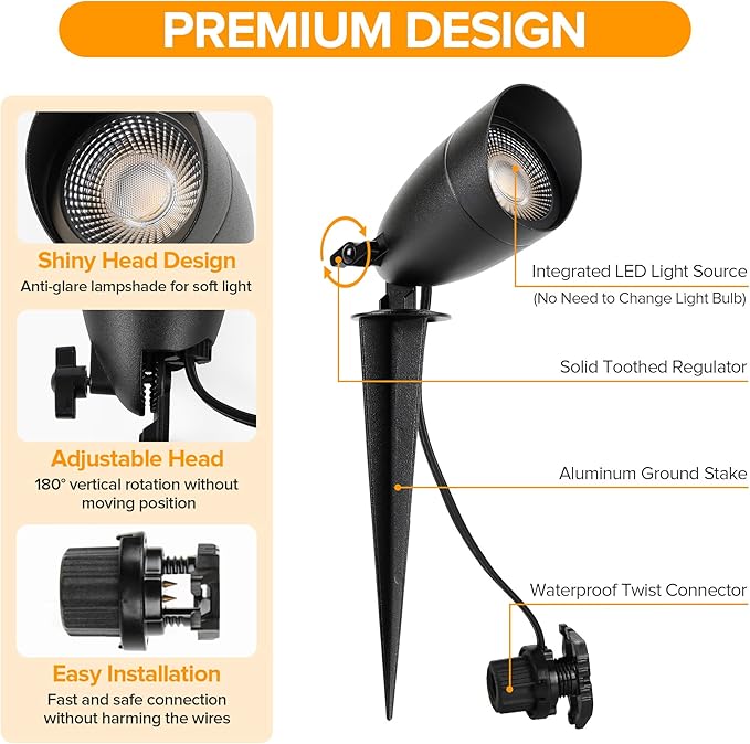 LUTEC 12V Low Voltage Landscape Lighting, Die-cast Aluminum Spot Lights - Image 4