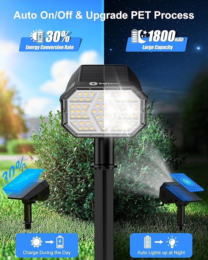 Brightown 4Pack Solar Spot Lights Outdoor - Image 3