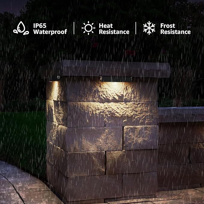 SUNVIE 8-Pack 7 Inch Retaining Wall Lights 5W LED Waterproof Hardscape Lighting - Image 5