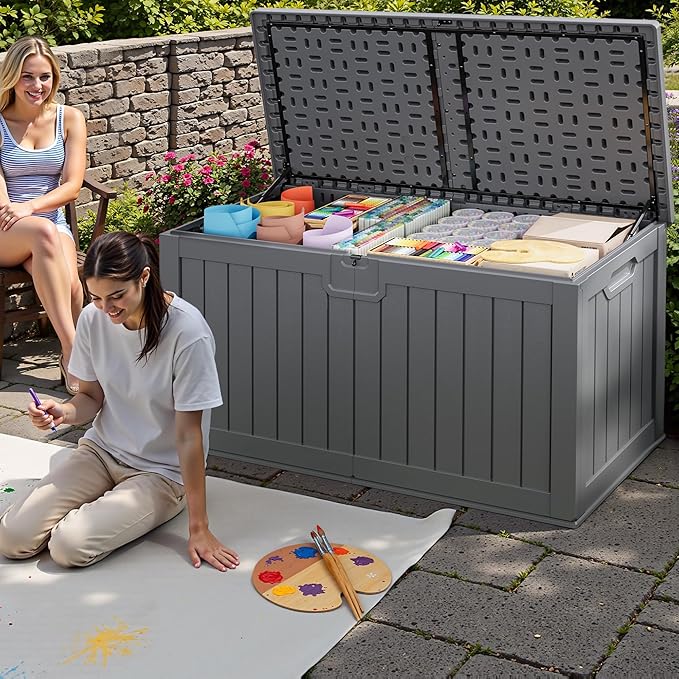 JUMMICO 250 Gallon Outdoor Resin Deck Box - Image 6