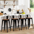 WENTMENT Bar Stools Set of 4 Counter Height Bar Stools Metal Barstools by WENTMENT