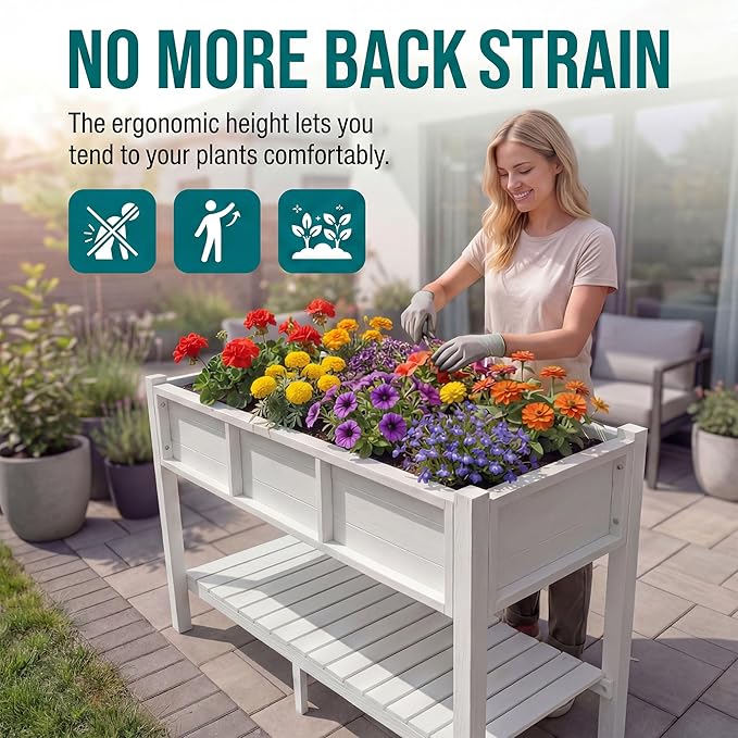 YITAHOME 48x18x30in Raised Garden Bed HDPE, Weather-Resistant Poly Lumber - Image 6