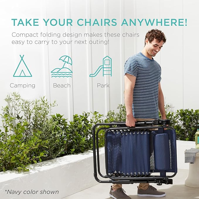 Best Choice Products Set of 2 Adjustable Steel Mesh Zero Gravity Lounge Chair - Image 4