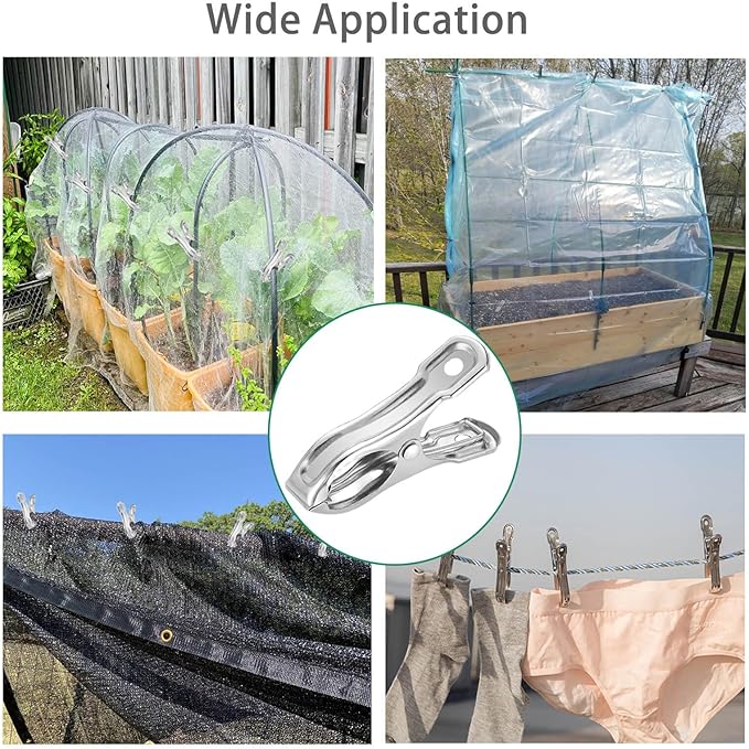 80 Pcs 2inches Gardening Clips for Netting, Metal Clamps Made of Stainless Steel - Image 2