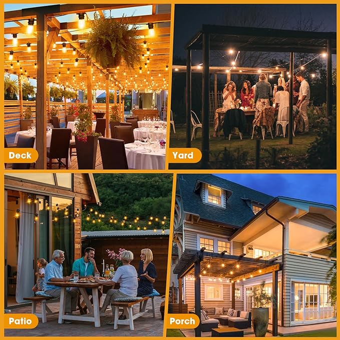 LED Outdoor String Lights 36FT Patio Lights - Image 8
