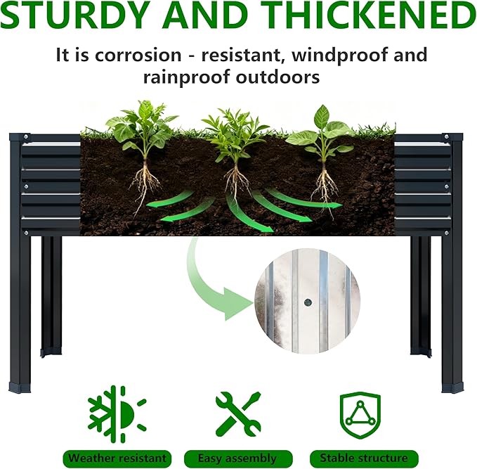 Vengarus Galvanized Raised Garden Bed Outdoor - Image 3