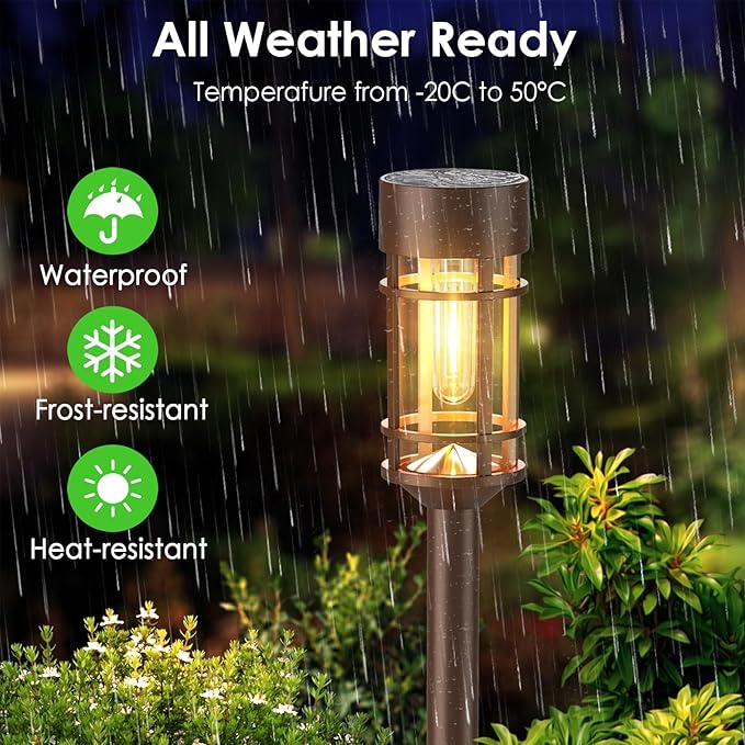 Mancra 8 Pack Solar Outdoor Lights, Bright Up to 10 Hrs Solar Lights Outdoor - Image 4