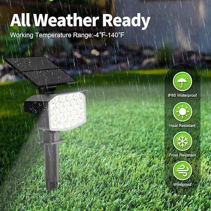 Solar Spot Lights Outdoor, Adjustable Solar Lights Outdoor Waterproof IP65 - Image 5