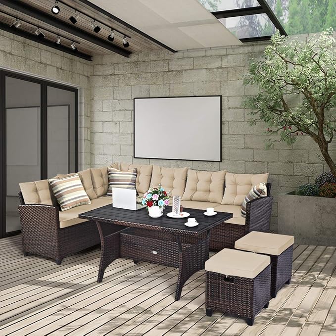 Tangkula 5 PCS Patio Furniture Set, Outdoor Conversation Set - Image 2