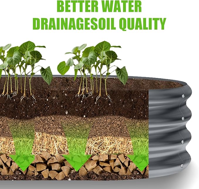 Land Guard 8×2×1ft Galvanized Raised Garden Bed Kit, 108 Gallon Capacity Raised - Image 5