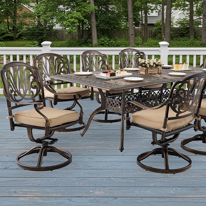 9-Piece Cast Aluminum Patio Furniture, Outdoor Dining Sets - Image 2