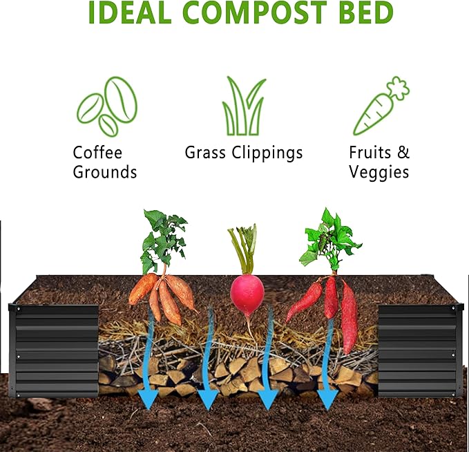 2PCS 12x2x1FT Galvanized Raised Garden Bed Kit, Vegetable Boxes-Rectangle Metal - Image 3