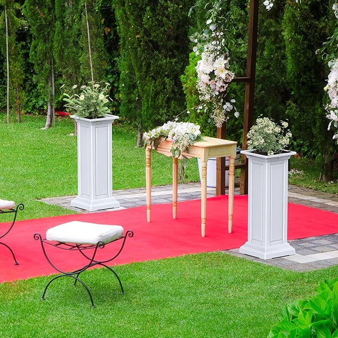 36in Tall Resin Planter Set of 2, Large Outdoor Planter - Image 4