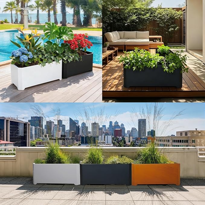 Steel Planter Box-36"x15"x15"-Large Rectangular Planters - Image 5