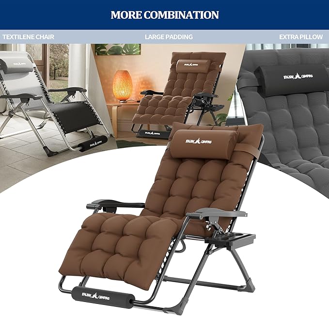UDPATIO Oversized Zero Gravity Chair 29In XL Patio Reclining Chair - Image 5
