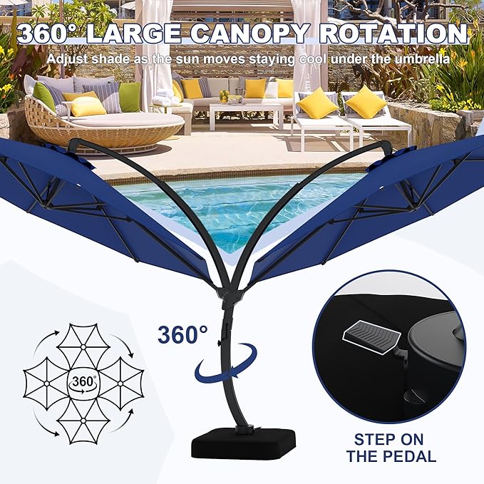 GarveeLife 11FT Cantilever Patio Umbrella - Image 7