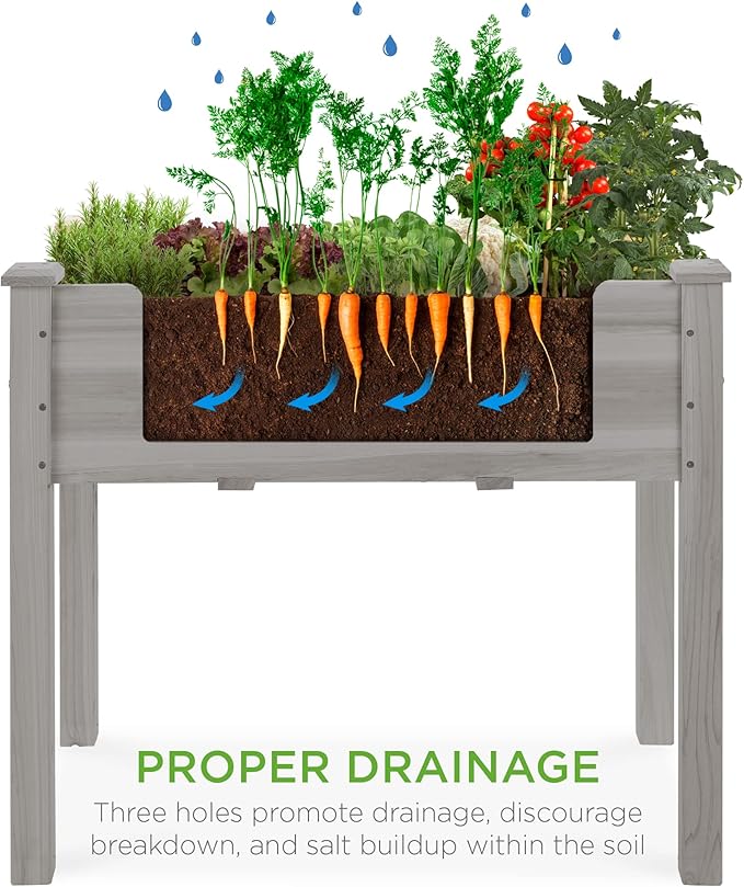 Best Choice Products 34x18x30in Raised Garden Bed, Elevated Wood Planter Box - Image 4