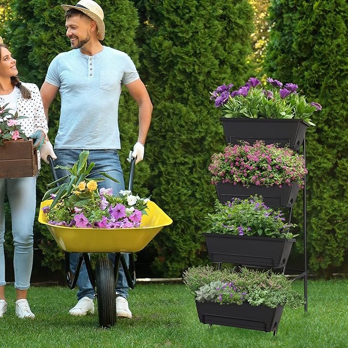 OYEAL Raised Garden Bed 4 Tier Vertical Garden Planters Indoor Outdoor Raised - Image 5