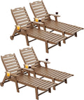 Carauci Lounge Chair Outdoor Set of 4, HDPE Chaise Lounge by Carauci