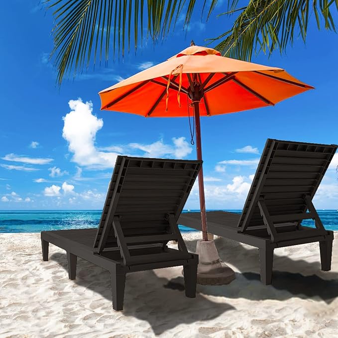 Chaise Lounge Outdoor, Adjustable Pool Lounge Chair - Image 2