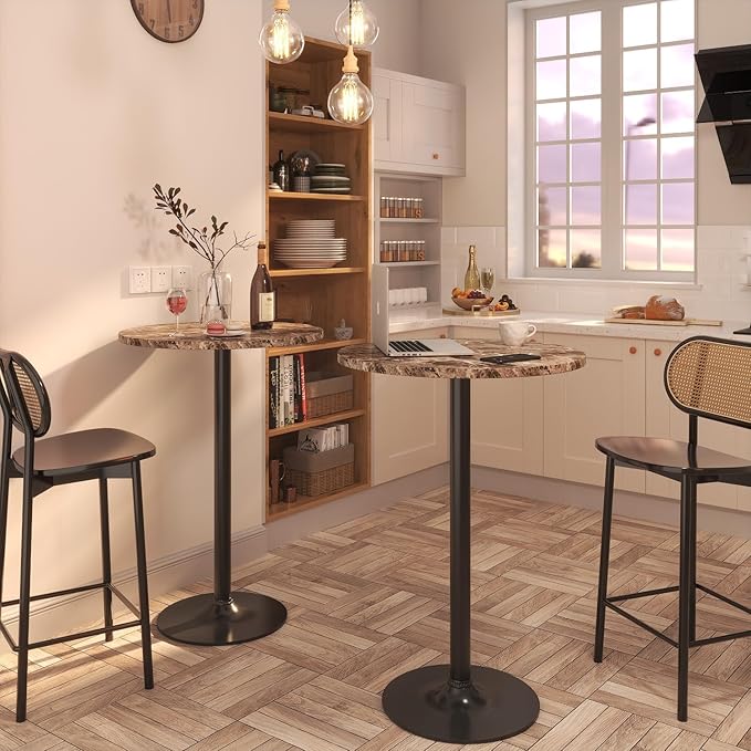 Furmax Bistro Pub Table Round Bar Height Cocktail Table - Image 2