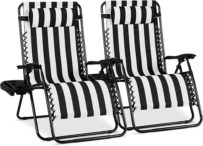 Best Choice Products Set of 2 Extra Wide Adjustable Steel Mesh Zero Gravity by BestChoiceProducts