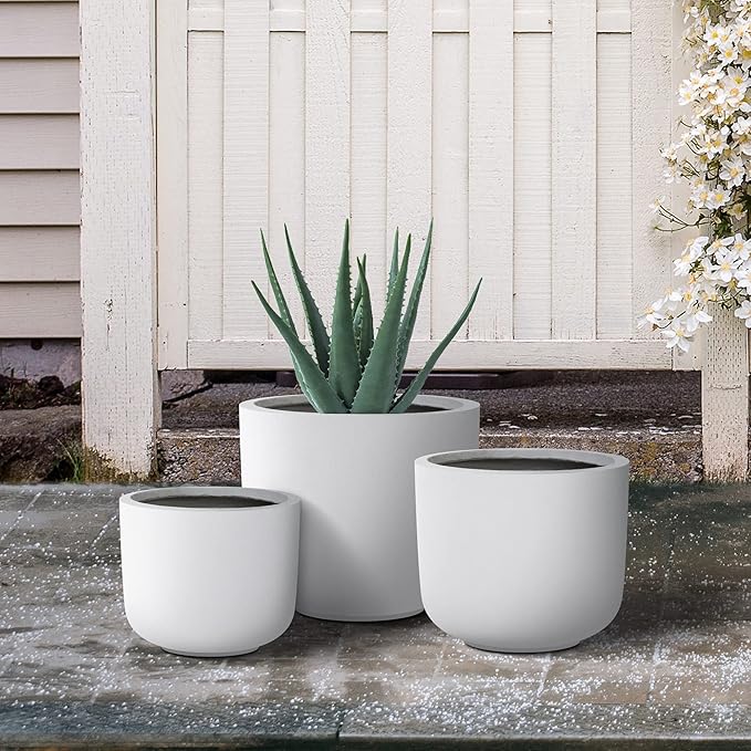 Kante 13", Outdoor Indoor Modern Planter Pots, Lightweight, Weather Resistant - Image 4
