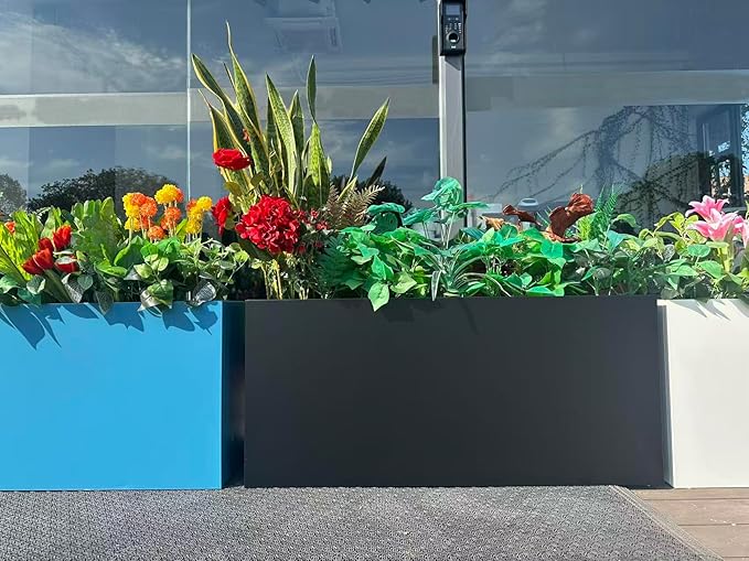 40" L x 16" W x 18" H Metal Large Rectangular Planter - Image 4