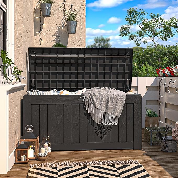 Patiowell 120 Gallon Large Deck Box, Outdoor Lockable Storage Box - Image 3