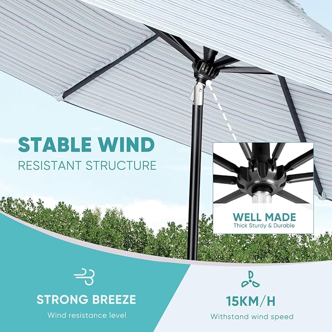 Tempera Patio Market Outdoor Table Umbrella - Image 6