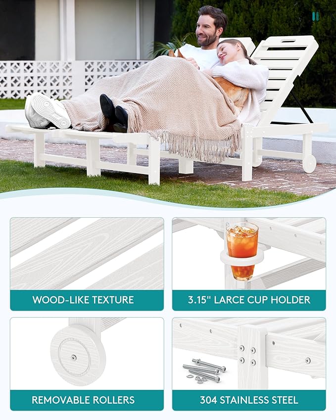 SERWALL Outdoor Chaise Lounge Set of 2 - Image 4