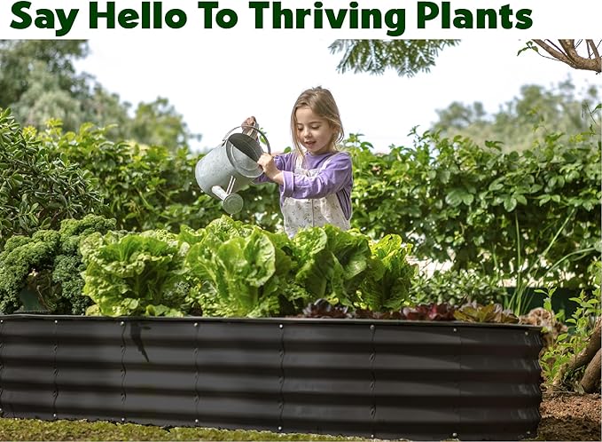 Plant & Plot Galvanized Raised Garden Beds Outdoor // 8×4×1 ft Planter Raised - Image 4