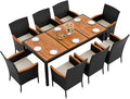 Flamaker 9 Piece Patio Dining Set Outdoor Acacia Wood Table and Chairs by Flamaker
