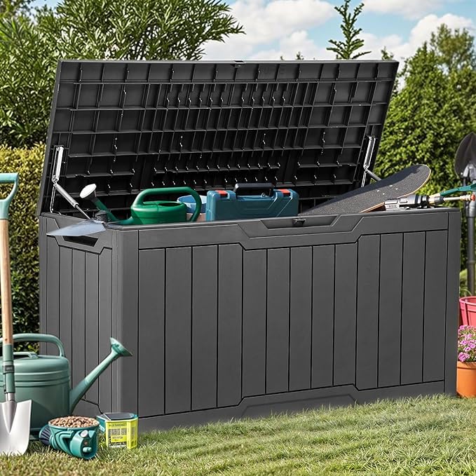 YITAHOME 80 Gallon Outdoor Storage Box, Large Waterproof Resin Deck Box - Image 5