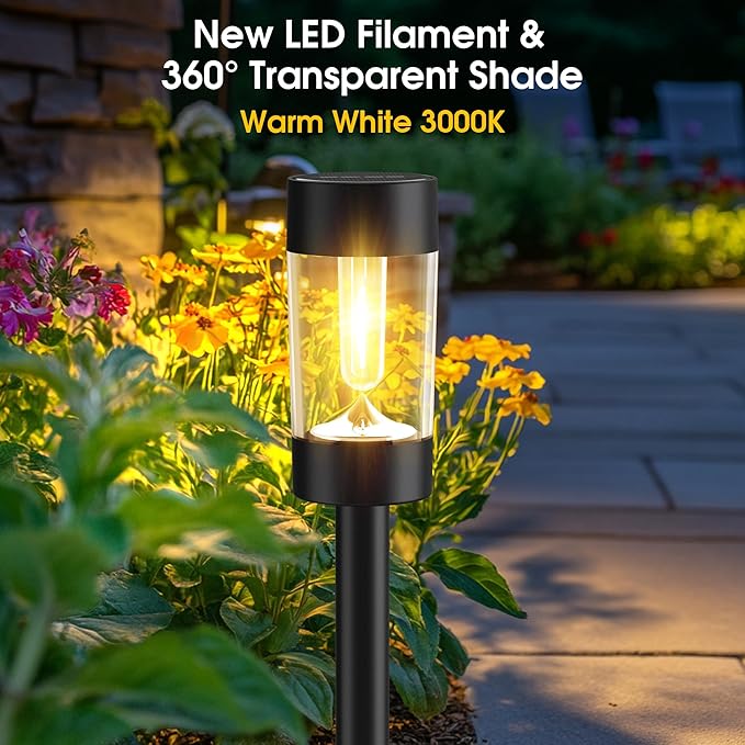 Solar Lights Outdoor, 12 Pack Waterproof Solar Landscape Lighting - Image 2
