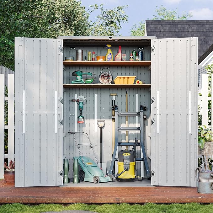 Aoxun Outdoor Storage Shed, 64 Cu.Ft Vertical Storage Sheds Outdoor - Image 4