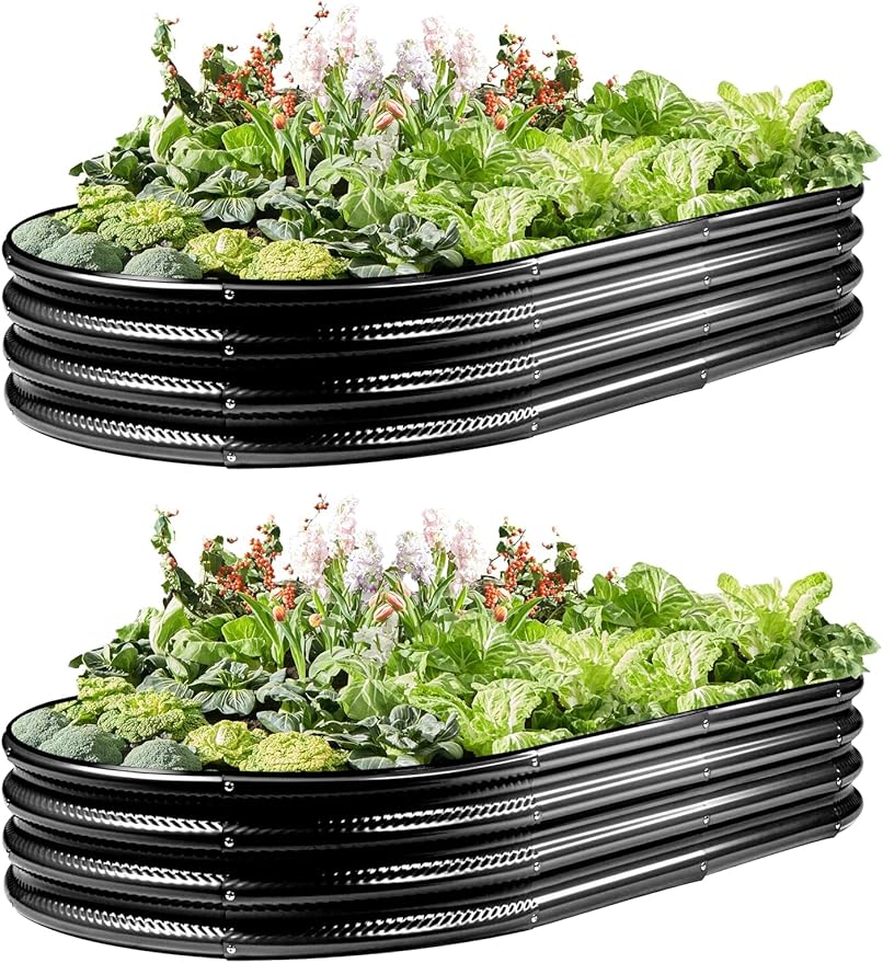 2 Pack Raised Garden Bed Kits, Easy Assembly Metal Raised Bed by Gartist