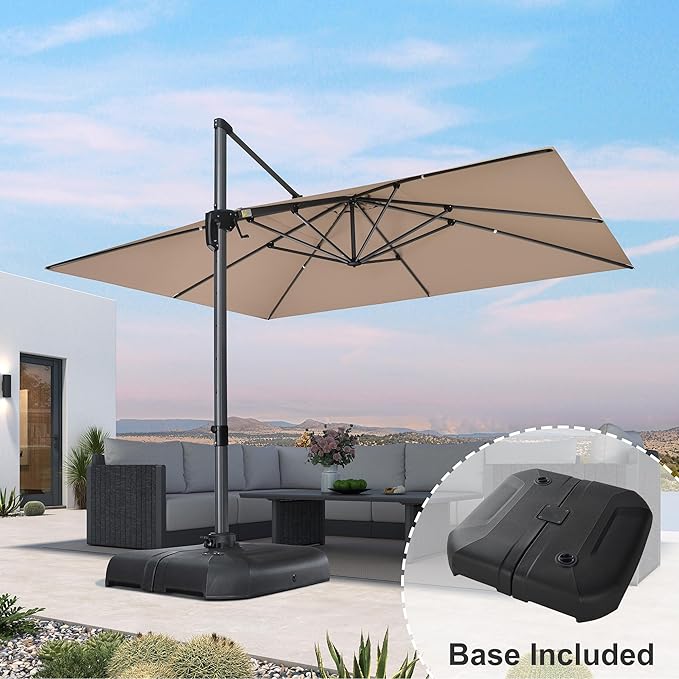 PURPLE LEAF 10' X 13' Square Cantilever Umbrella Patio Umbrella - Image 2