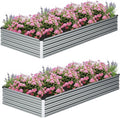 8×2×1FT Galvanized Raised Garden Bed Kit, Metal Planter Boxes，Large Outdoor by ZUNUDA