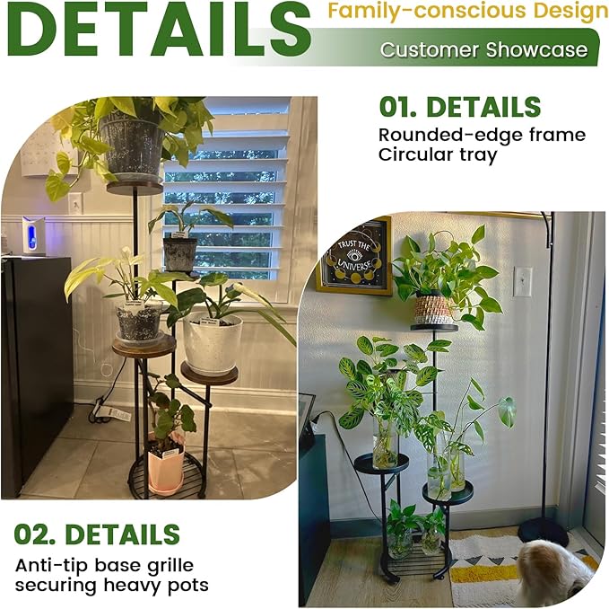 TOSKING 5 Tier Tall Plant Stand Indoor Outdoor, Heavy Duty Corner Plant Stand - Image 5