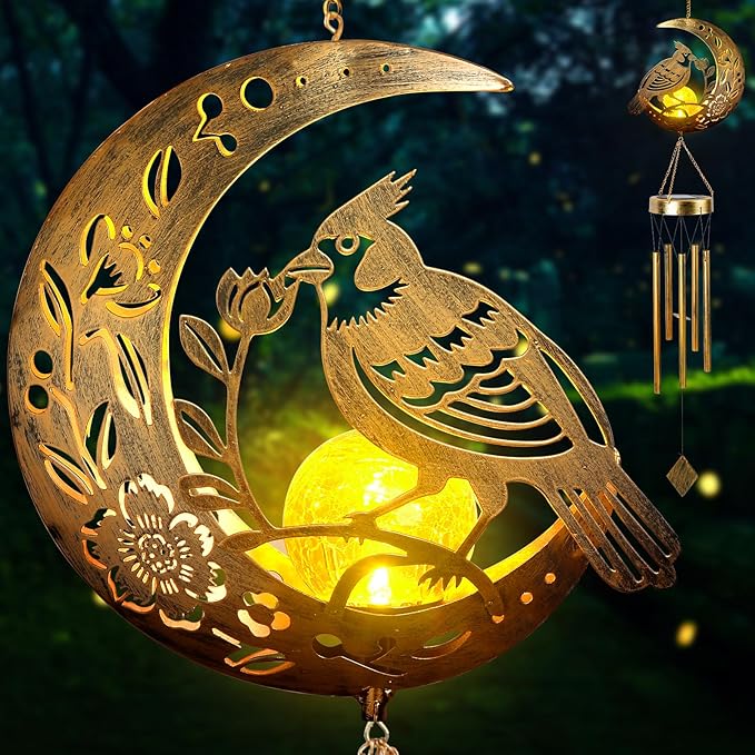 Moon Cardinal Wind Chime for Outside by ShangTianFeng
